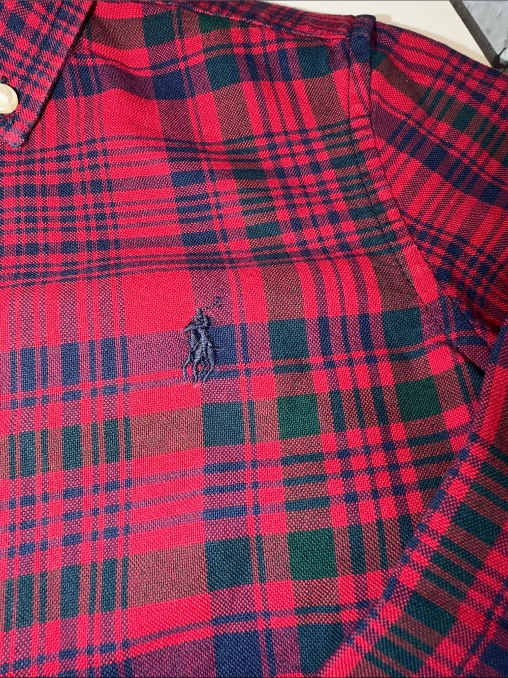 Boy's Ralph Lauren Red Plaid Button-Down Shirt